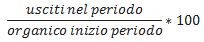 Formula calcolo turnover personale negativo