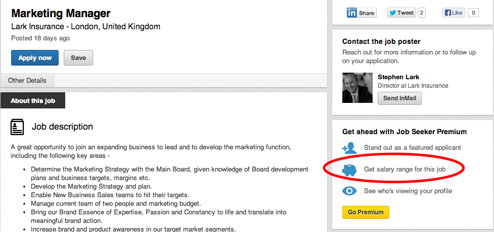 LinkedIn Salary Job Title